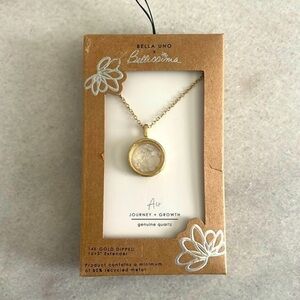 Bella Uno x Bellissima necklace Gold Air white genuine quartz jewelry fashion OS